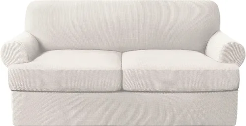 Miniatura 27 de Fundas elásticas para sofá de gama alta con fundas de cojín de asiento en T separadas, fundas de sofá jacquard de elastano, protector de muebles