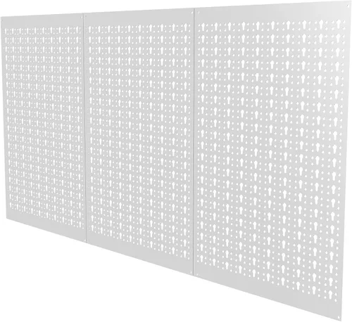 Miniatura 9 de TORACK 3 piezas de paneles de tablero de clavijas de metal para almacenamiento de herramientas de garaje, tablero de clavijas para banco de trabajo