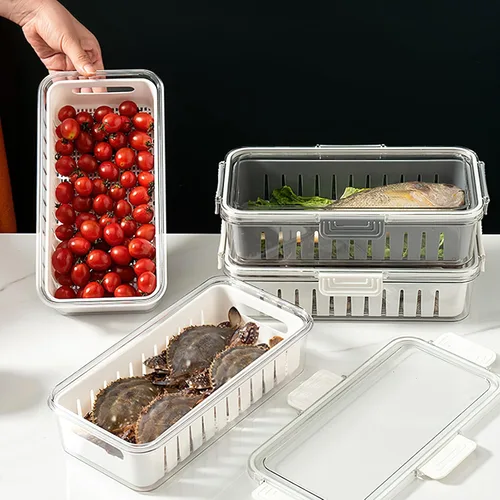 Miniatura 2 de Contenedores organizadores para refrigerador, contenedores de almacenamiento de alimentos con tapas, contenedores de almacenamiento de frutas