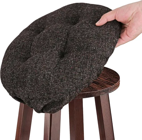 Miniatura 9 de SINOSSO Cojín para taburete de bar moderno de 12 pulgadas de diámetro, diseño entretejido de moda, antideslizante, de silicona, redondo, acolchado