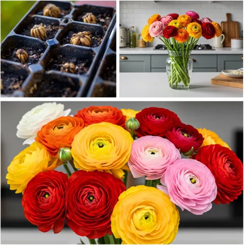 Miniatura 4 de Colección Fruit Punch Ranunculus - Bombillas de colores mixtos para plantar, colorido, fácil de cultivar (10 bombillas)