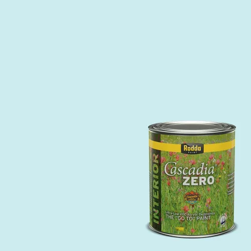 Rodda Paint CASCADIA ZERO - Pintura satinada e imprimación para interiores en uno, cuarto de galón, azul huevo huevo azul