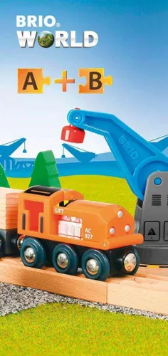 Miniatura 8 de Set de inicio BRIO Lift&Load de juguete de tren de madera duradero Seguro para niños Fomenta la creatividad Compatible con todos