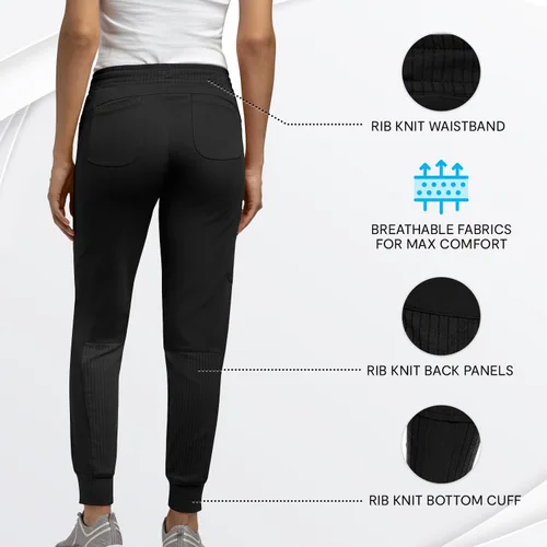 Miniatura 5 de Olive & Co. Pantalones médicos para mujer - Negro