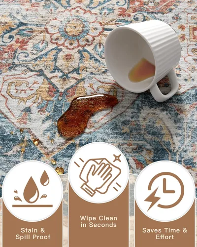 Miniatura 225 de Madane Tapete lavable de 2 x 10 pies para pasillo, cocina, recibidor, clásico, suave, antideslizante para interiores, casa de campo, baño, sala