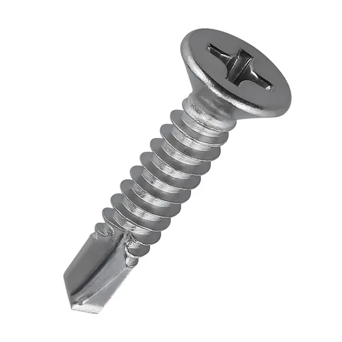 Tornillos de chapa de cabeza plana Phillips #6 x 1, tornillos autoperforantes de acero inoxidable 410 para metal, cabeza avellanada, Phillips Drive,