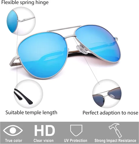 Miniatura 3 de EYEGUARD Paquete de 2 lentes de sol bifocales de lectura para mujeres y hombres, protección UV400, lectores de sol clásicos de aviador, 2.75