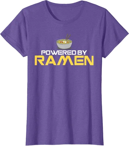 Miniatura 19 de Camiseta de fideos de anime japoneses Powered By Ramen, Negro, S