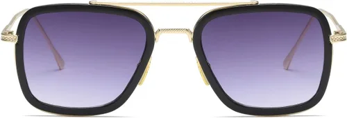 Miniatura 7 de Tony Stark - Gafas de sol vintage con marco de metal cuadrado para hombres y mujeres, lentes de sol vintage de Iron Man y Spider-Man