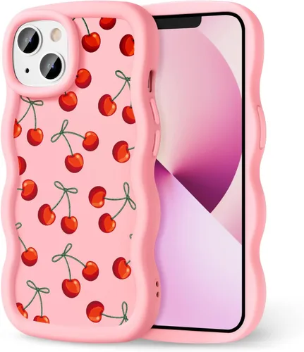 Miniatura 55 de Compatible con iPhone SE/8/7 Funda para Mujeres y Niñas, Marco Ondulado Rizado con Patrón Lindo, Estética Delgada Suave Silicona TPU Parachoques