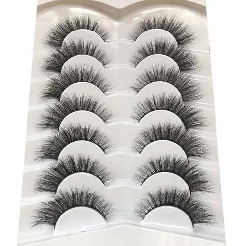 Miniatura 2 de Pooplunch - Pestañas postizas de visón sintético, look de ojo de gato natural, volumen esponjoso, 7 pares de tiras de pestañas postizas suaves