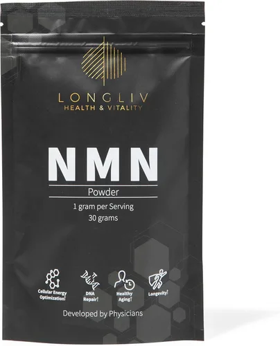 LongLiv NMN Suplemento – Polvo avanzado de mononucleótido de nicotinamida NMN – Suplementos NMN formulados por médicos 1000 mg para optimización de