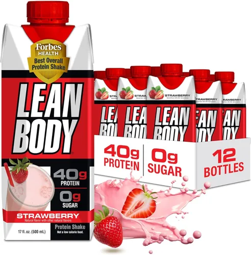 Miniatura 11 de Lean Body Batido de proteínas listo para beber, 40g de proteína, mezcla de suero, 0 azúcar, sin gluten, 22 vitaminas y minerales