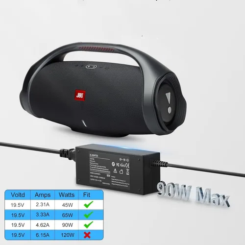 Miniatura 5 de BIYTC Cargador de 90 W compatible con JBL Boombox 2 Boombox 1 Altavoz Bluetooth inalámbrico JBL Xtreme 2 Cargador 10FT JBL Boombox, cable adaptador