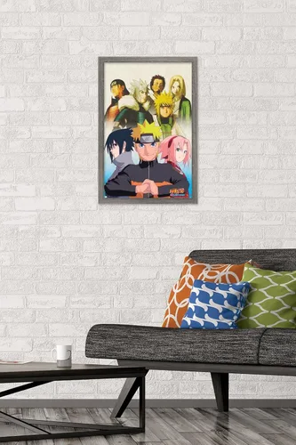 Miniatura 2 de Trends International Naruto Shippuden - Póster de pared de arte clave, 14.725 x 22.375 pulgadas, versión enmarcada de madera de granero