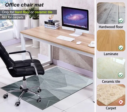 Miniatura 3 de Tapete para silla de oficina para suelo de madera dura, tapete de piso de 55 x 35 pulgadas para silla de oficina, tapete para silla de escritorio