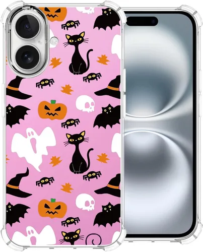Miniatura 30 de Funda transparente de Halloween para Google 6a, con patrón de fantasma, funda protectora de TPU suave, delgada, a prueba de golpes, para niños