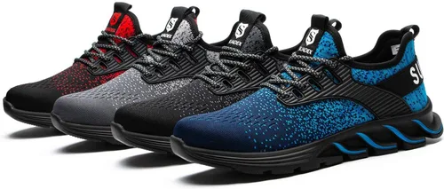 Miniatura 73 de SUADEX Zapatos deportivos con punta de acero para hombres y mujeres, indestructibles, ligeros, cómodos, antideslizantes, puntera compuesta