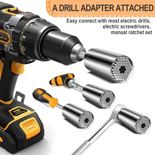 Miniatura 5 de Regalos para el Día del Padre de parte de hija, hijo, esposa, herramientas de enchufe súper universales para hombres, juego de agarre con adaptador