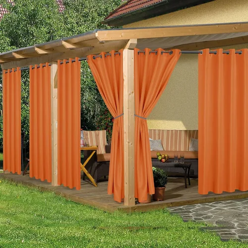 Miniatura 27 de HolidayIdeas Cortinas impermeables para patio, 4 paneles, 54 x 84 pulgadas, protección de privacidad y filtrado de luz, cortinas exteriores con Negro