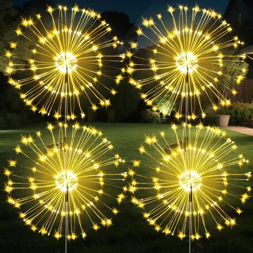 Miniatura 16 de JJGoo - Farolas solares con efecto de fuego, juego de 2, 135 LEDs, 2 modos de iluminación, luces solares para jardín al aire libre, impermeables