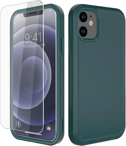 Miniatura 26 de Diverbox - Funda para iPhone 12 a prueba de golpes y caídas, protector de pantalla de vidrio templado, funda protectora de alta resistencia