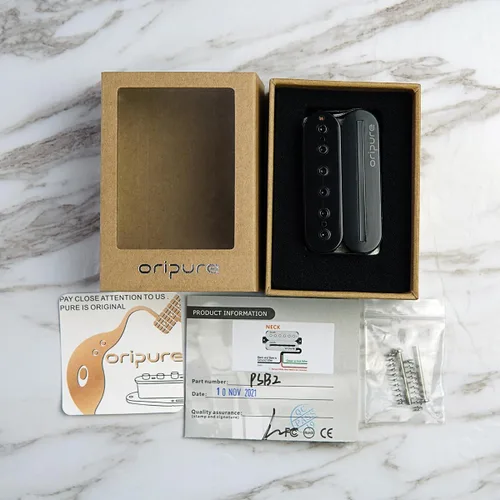 Miniatura 7 de Oripure Alnico 2 Pastillas Humbucker para guitarra con pastillas, pastilla de cuello, doble riel y tornillos Recogida
