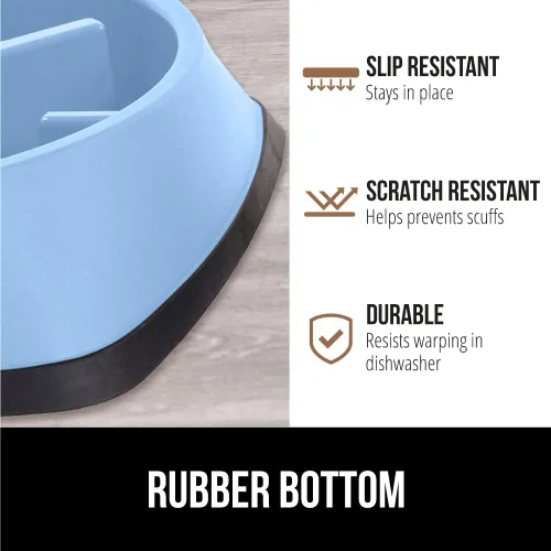 Miniatura 4 de GORILLA GRIP® Cuencos patentados de alimentación lenta sin BPA, juguete interactivo para perros y gatos, enriquecimiento de entrenamiento Azul claro