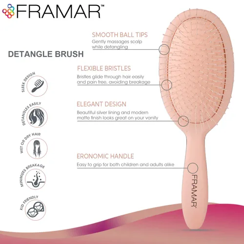 Miniatura 2 de Framar Cepillo desenredante para cabello rizado – Cepillos para el cabello para mujeres, cepillo desenredante húmedo, cepillo de pelo húmedo