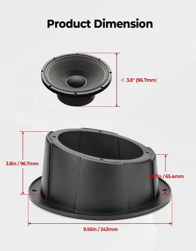 Miniatura 2 de KEMIMOTO Cápsula de altavoces en ángulo de 6.5 pulgadas, 1 cápsula de altavoz universal para caja de 6.5 pulgadas, compatible con UTV, RV, coche