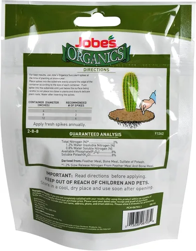 Miniatura 3 de Jobe's Organics Picos de Fertilizante para Suculentas, Cuidado Fácil para Plantas Suculentas, Cactus y Aloe Vera, 12