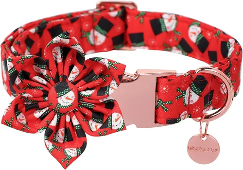Miniatura 12 de Collar de Navidad para perro con pajarita, collar de Navidad para cachorros, hembras, machos, perros o gatos, collares con lazo con hebilla de metal