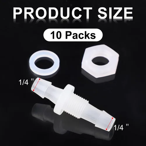 Miniatura 2 de 10 paquetes de accesorios de púas de manguera de plástico de 1/4 a granel, accesorios de púas de manguera de plástico, accesorios de conector
