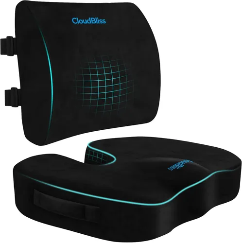 CloudBliss Cojín de asiento, cojín para silla de oficina, cojines de asiento de automóvil, almohada de apoyo lumbar para silla de oficina, almohada