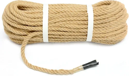Miniatura 10 de Cuerda de yute de 1 pulgada y 25 pies, cuerda de yute resistente, cuerda de cáñamo natural, cuerda de cáñamo trenzada para manualidades, jardinería