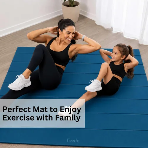 Miniatura 5 de Foldable Large Yoga Mat: Extra 6mm & 8mm Thick Workout Mat for Home Gym and Travel - Anti-Slip Folding Exercise Mat for Yoga, Pilates, and More