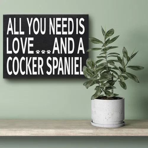 Miniatura 4 de Letrero de madera All You Need Is Love and a Cocker Spaniel, regalo de decoración del hogar para amantes del cocker spaniel, fabricado en Estados