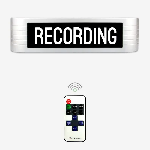 Miniatura 7 de Señal de advertencia de grabación de luz de neón para estación de radio de estudio, oficina o decoración del hogar, diferentes modos de iluminación