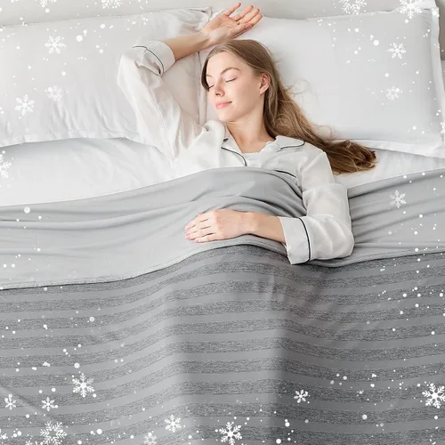 Miniatura 8 de EMME Manta Refrescante, Manta de Verano Delgada y Liviana para Sofá, Mantas Frías para Cama para Personas que Duermen con Calor, Doble Cara