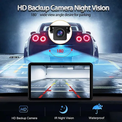 Miniatura 5 de Estéreo de auto doble DIN CarPlay y Android Auto, reproductor de pantalla táctil Bluetooth portátil HD inalámbrico de 7 pulgadas, con soporte