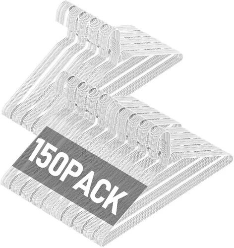 Miniatura 9 de SPECILITE Paquete de 100 perchas de alambre de metal a granel para trajes de tamaño estándar, abrigos, camisas, pantalones, faldas, ahorro de Bronce