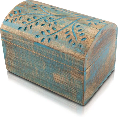 Miniatura 9 de Grandes ideas de regalo de cumpleaños joyero y organizador de madera decorativo hecho a mano, cofre del tesoro de recuerdo, caja de reloj
