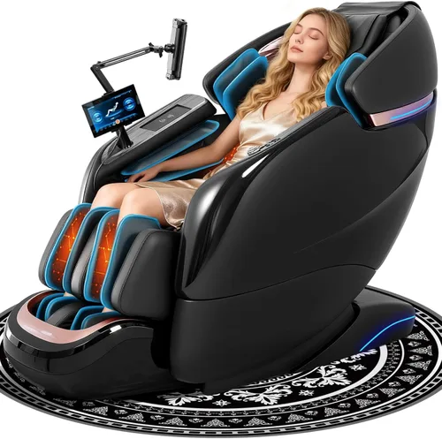 Silla de masaje de cuerpo completo, sillas reclinables de masaje Shiatsu de gravedad cero SL-Track 2026 con voz AI, control remoto con luz LED de