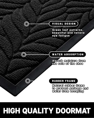Miniatura 4 de Yimobra Tapete para puerta delantera para interiores y exteriores, 29.5 x 17 pulgadas, impermeable, para todas las estaciones, para entrada