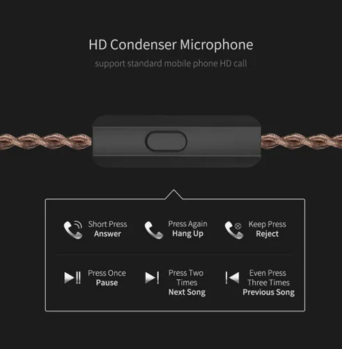 Miniatura 6 de KZ ZSX 1DD+5BA Hybrid HiFi Stereo Noise Isolating Sport IEM Auriculares/Auriculares/Auriculares con cable desmontable (con micrófono, negro)