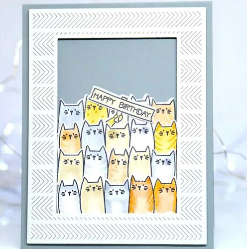 Miniatura 3 de Juego de sellos y troqueles transparentes de silicona con diseño de animales de feliz cumpleaños para hacer tarjetas, plantillas de corte de metal