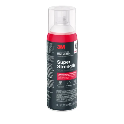 Miniatura 4 de 3M Super 77 - Adhesivo en aerosol multiusos, latas de 7.35 onzas, paquete de 2 – Pegamento en aerosol de alta resistencia para espuma, tela