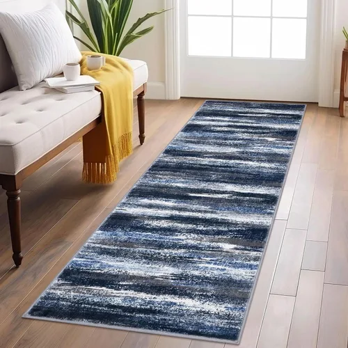 Miniatura 94 de Alfombra de pasillo moderna Lansny 2 x 6 pulgadas, alfombra de cocina lavable verde mostaza multicolor, alfombra antideslizante suave para pasillo