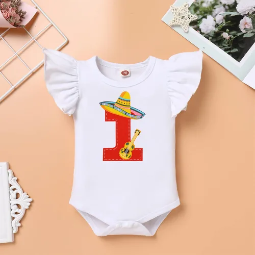 Miniatura 3 de IMEKIS Traje de 1er cumpleaños para bebé niña con estampado de girasol y durazno + pantalones cortos con volantes + diadema para sesión de fotos