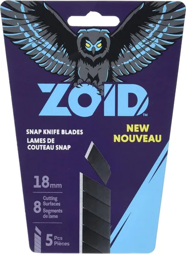 Zoid Paquete de 5 cuchillas negras de 0.71 pulgadas, cuchillas afiladas de acero al carbono para corte en casa y proyectos, cuchillas para cortador